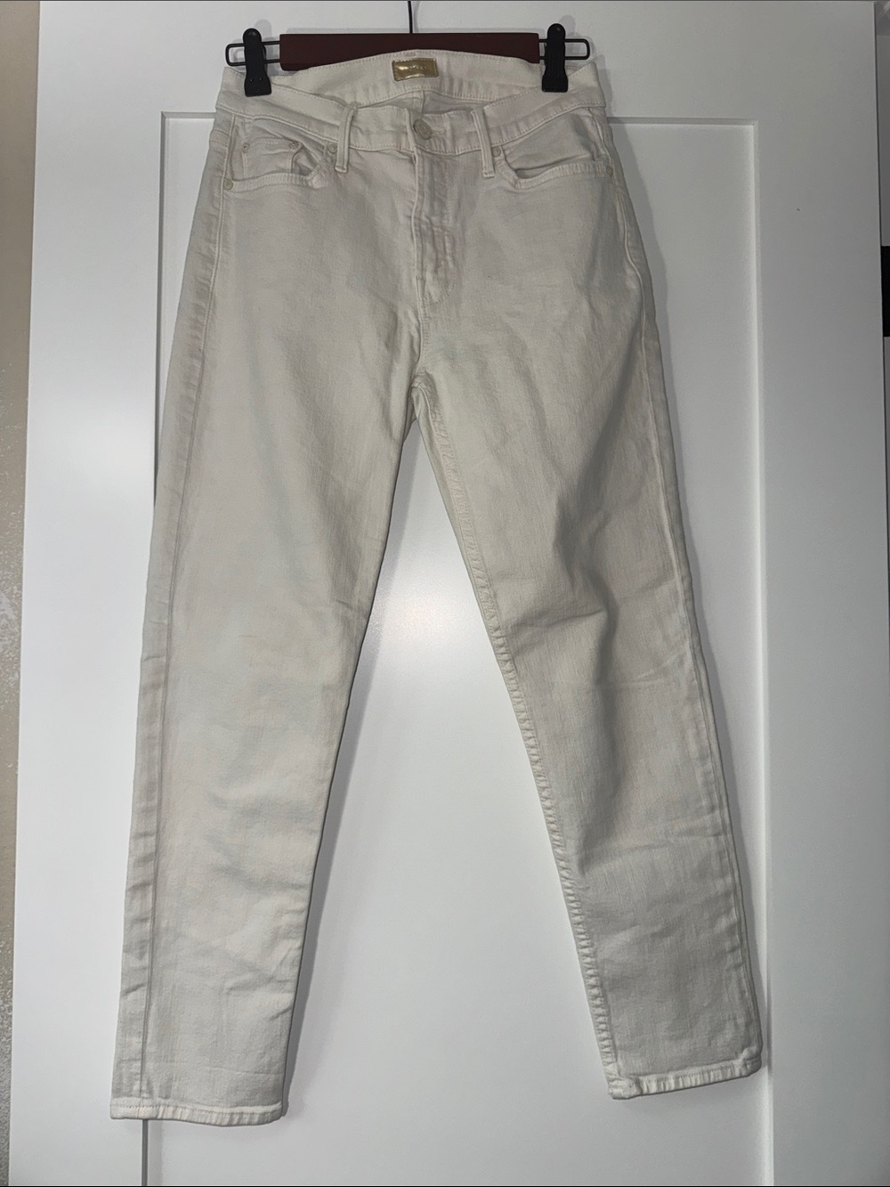 MOTHER Off-White Denim - The Drop out Sz 24